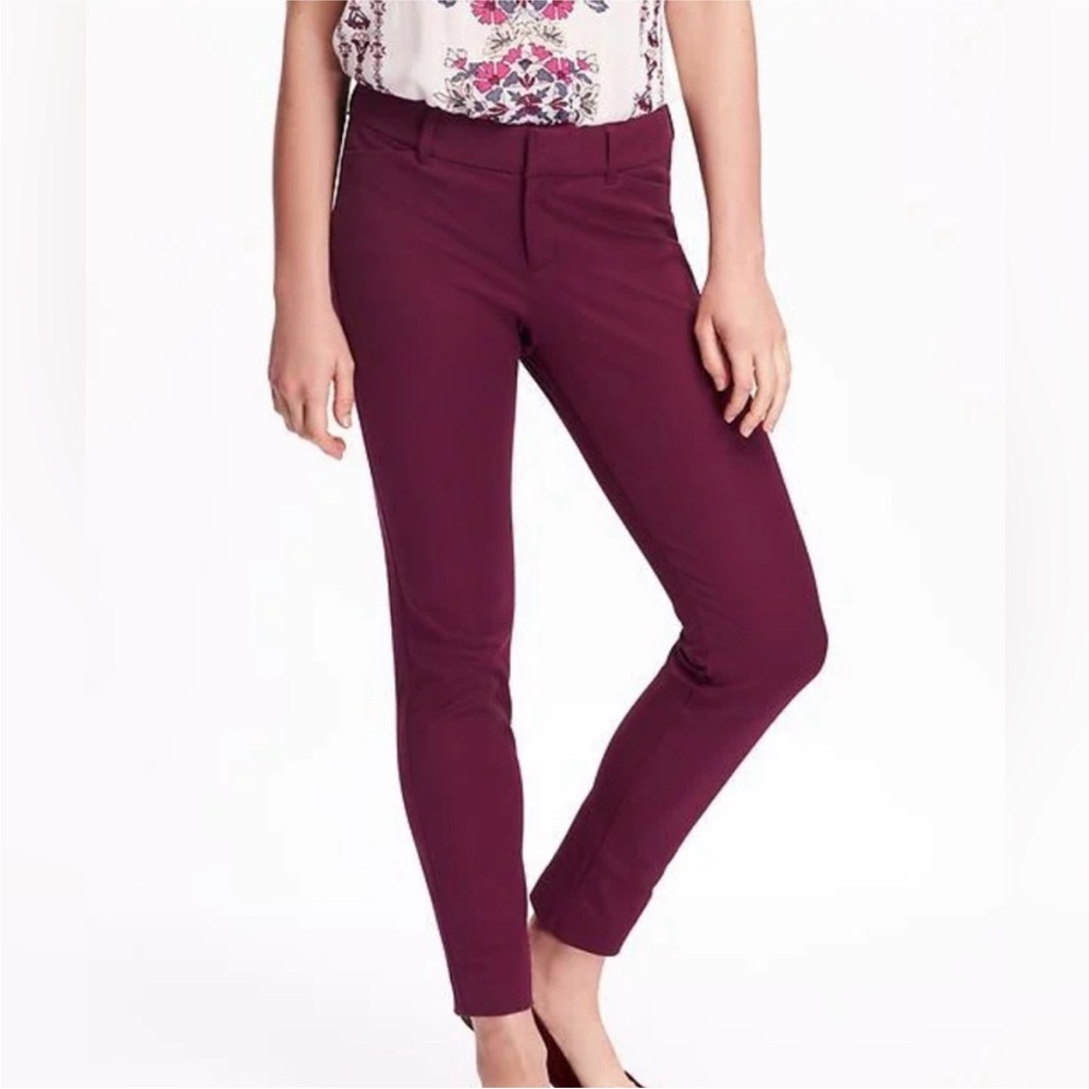 Old Navy Pixie Mid Rise Ankle Pants Purple Fuchsia